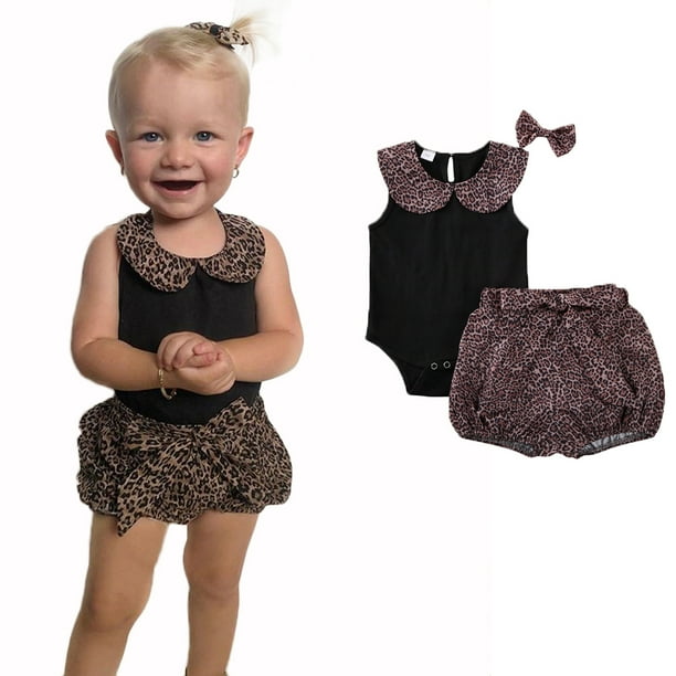 3PCS Newborn Kids Baby Girl Outfits Clothes Romper Bodysuit+Tutu Pants Dress Set